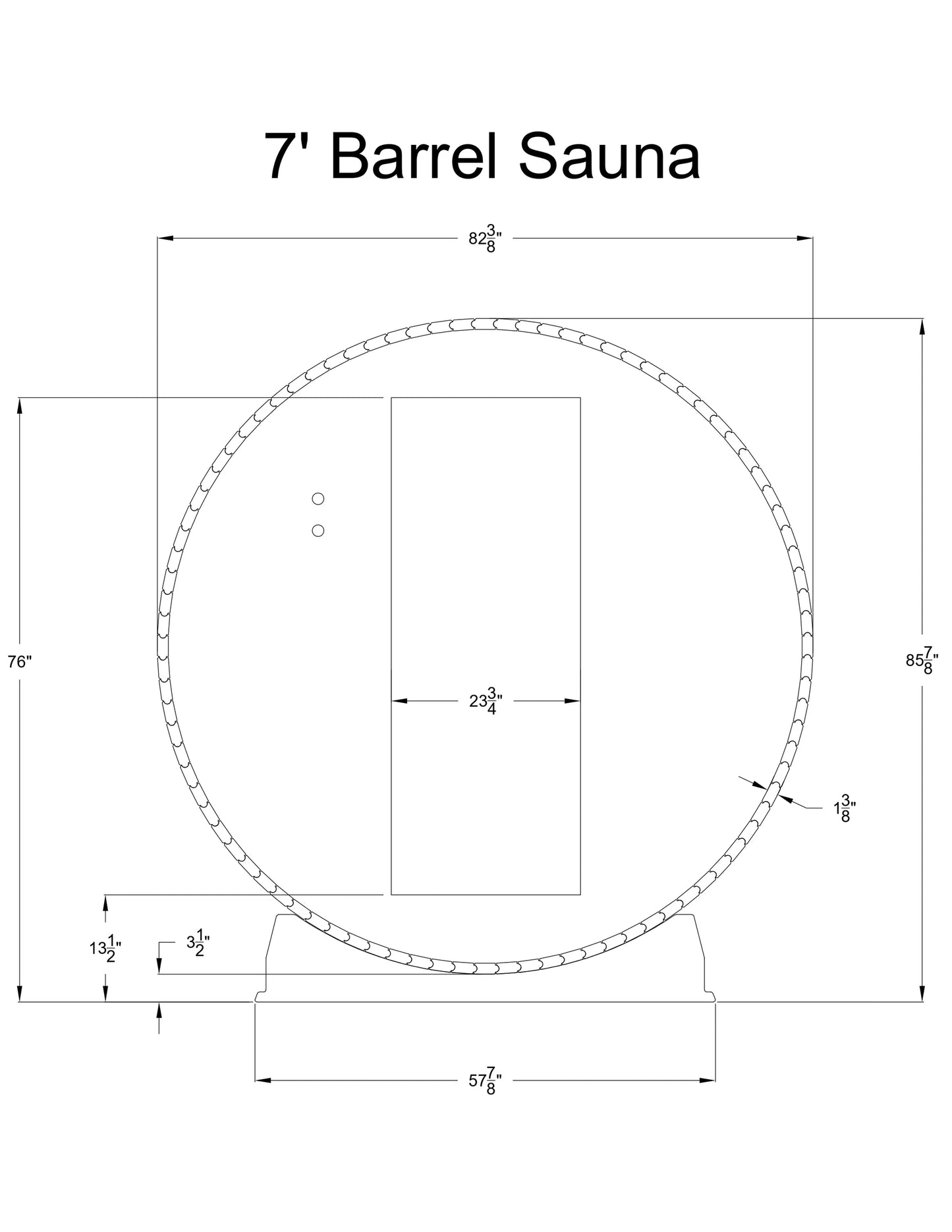 Almost Heaven Essex 4 Person Barrel Sauna 7'x6' Rustic Red Cedar Outdoor