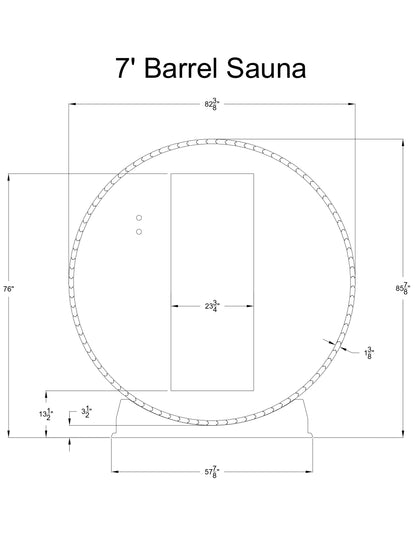 Almost Heaven Essex 4 Person Barrel Sauna 7'x6' Rustic Red Cedar Outdoor