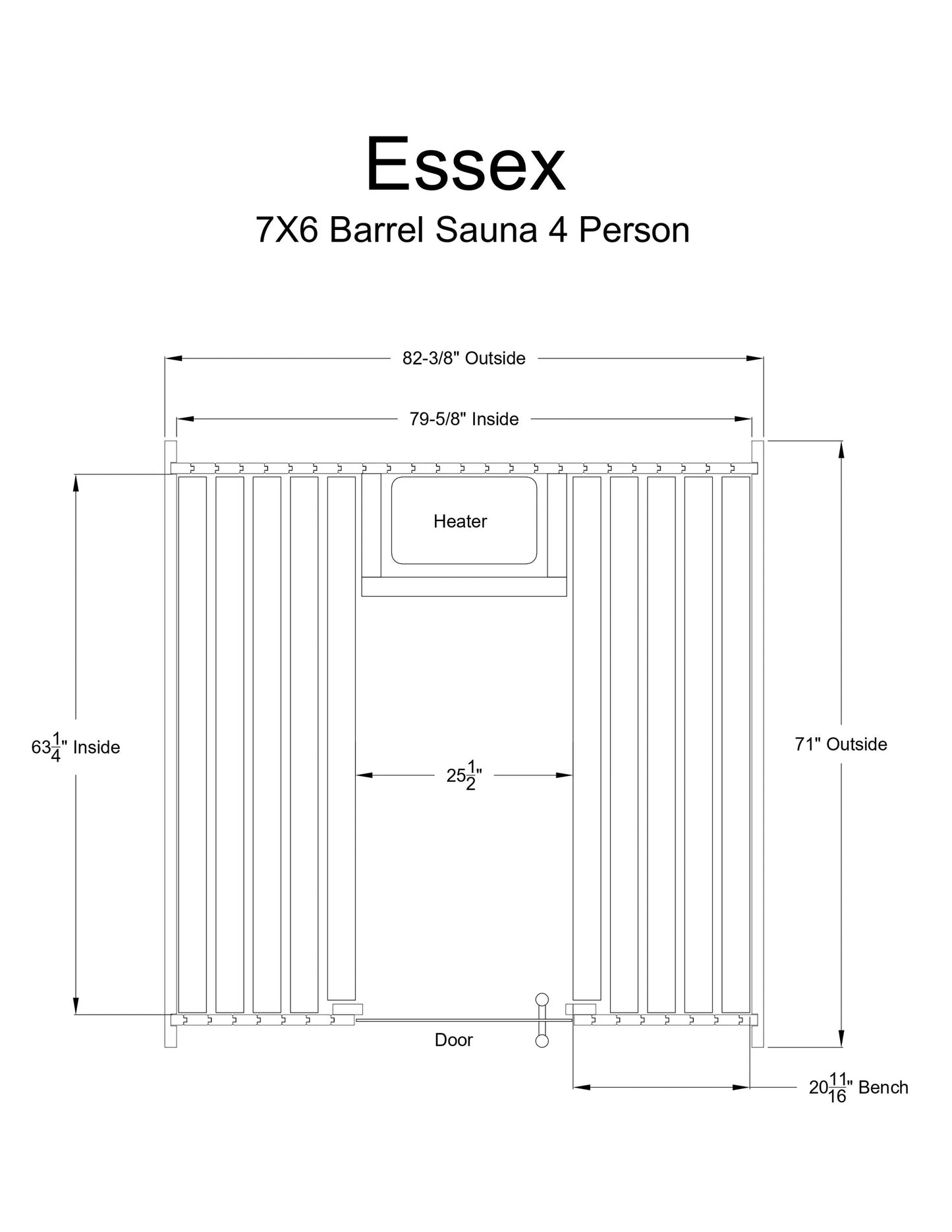 Almost Heaven Essex 4 Person Barrel Sauna 7'x6' Rustic Red Cedar Outdoor