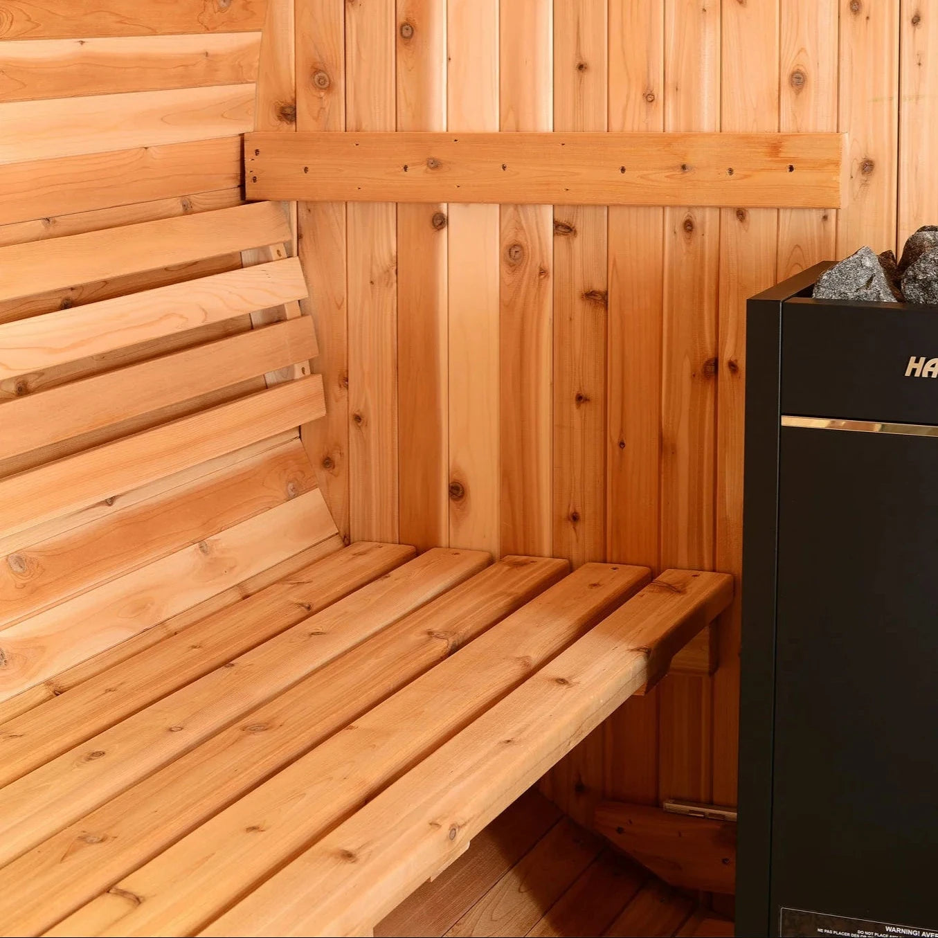 Almost Heaven Essex 4 Person Barrel Sauna 7'x6' Rustic Red Cedar Outdoor