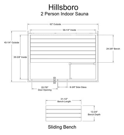 Hillsboro 2 Person Indoor Sauna