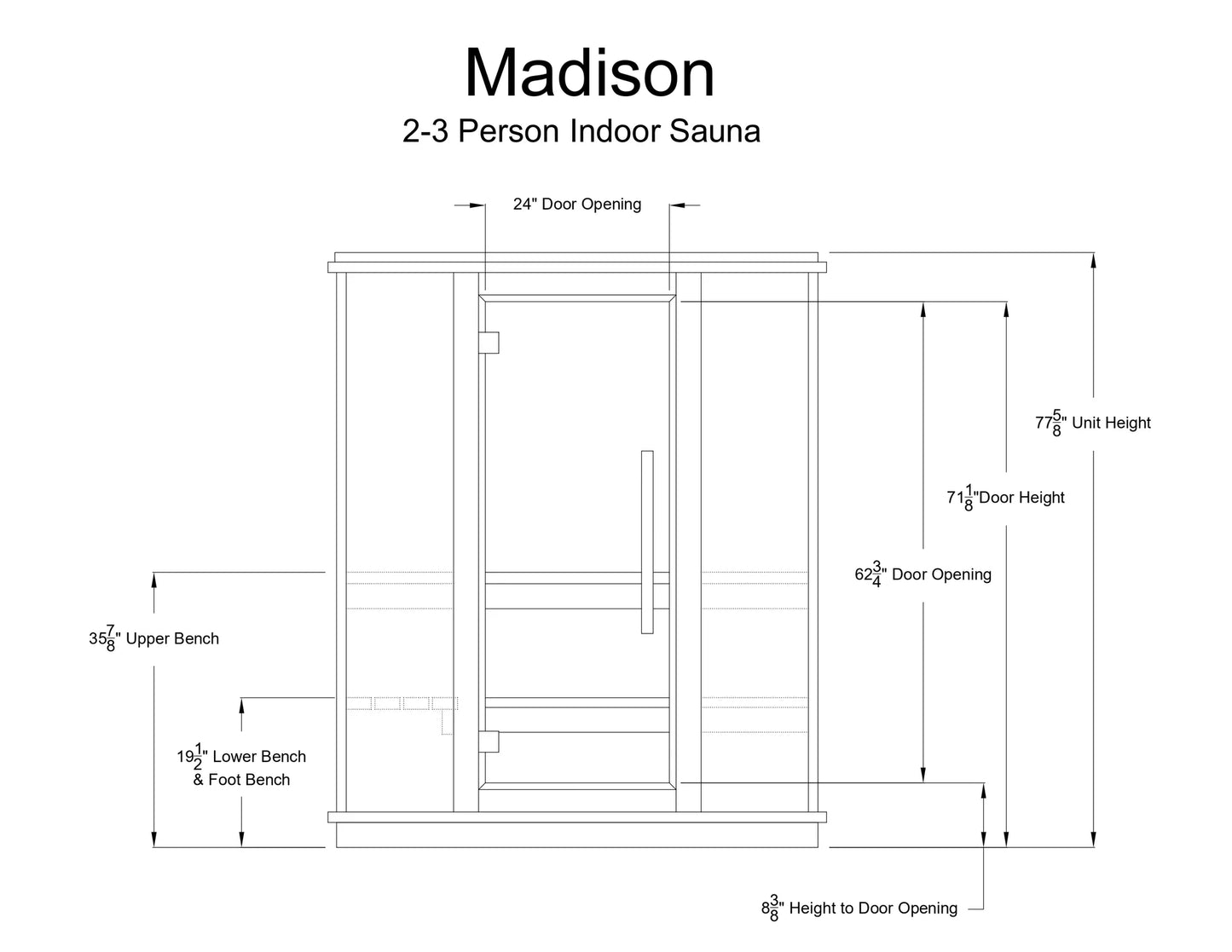 Madison 2-3 Person Indoor Sauna