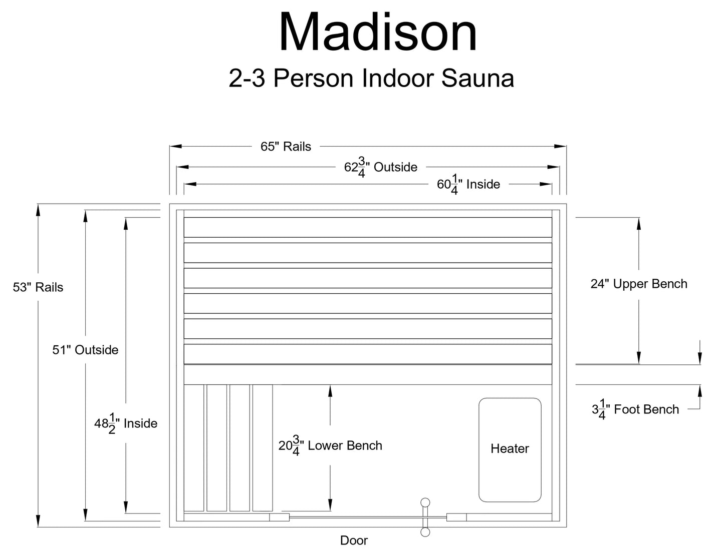 Madison 2-3 Person Indoor Sauna