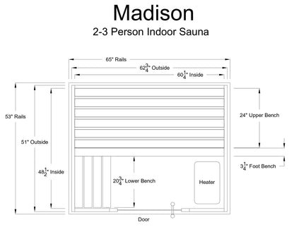 Madison 2-3 Person Indoor Sauna